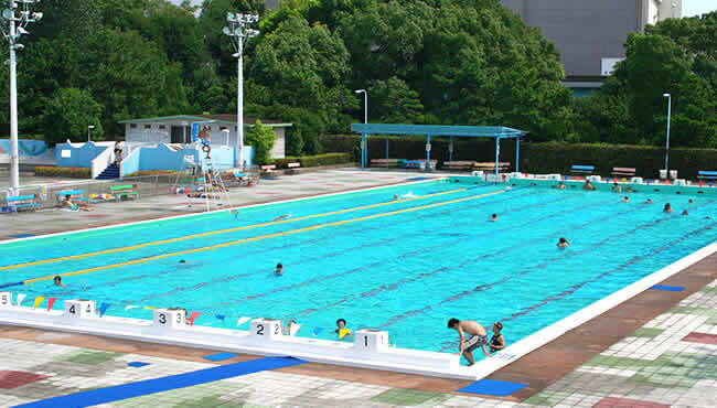 平和島公園のプール。7月9日～8月31日　の期間で利用できる。